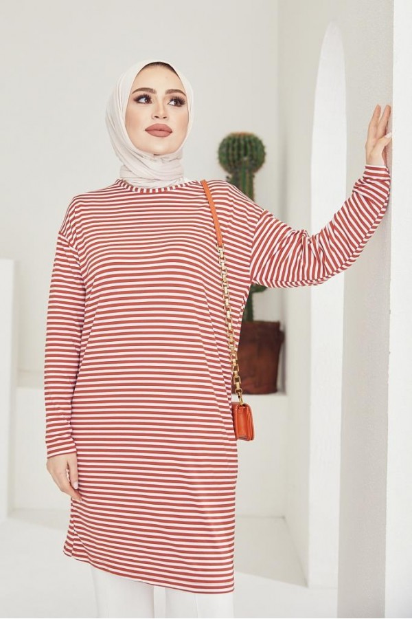  Çizgili Tunik Kiremit 533