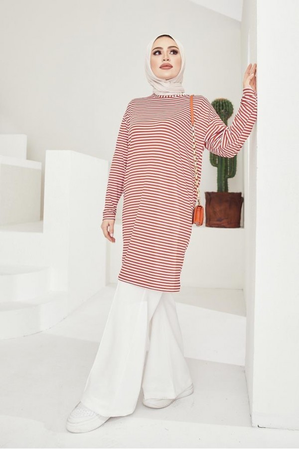  Çizgili Tunik Kiremit 533