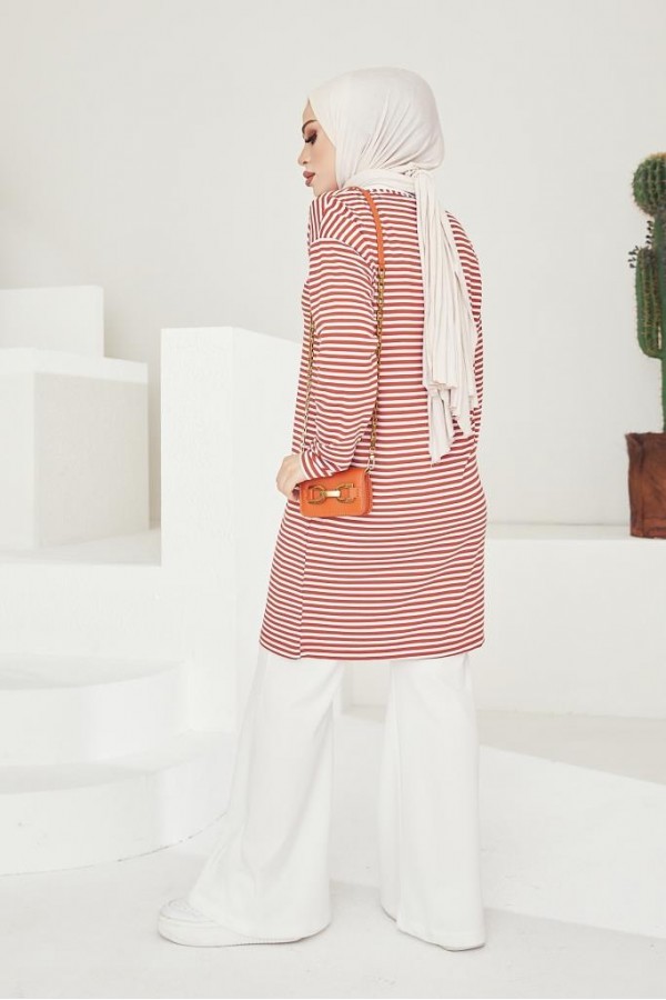  Çizgili Tunik Kiremit 533
