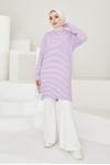  Çizgili Tunik Lila 533