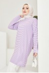  Çizgili Tunik Lila 533