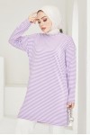  Çizgili Tunik Lila 533
