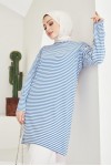  Çizgili Tunik Mavi 533