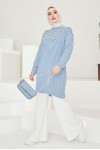  Çizgili Tunik Mavi 533