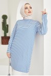  Çizgili Tunik Mavi 533