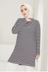  Çizgili Tunik Siyah 533