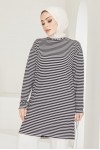  Çizgili Tunik Siyah 533