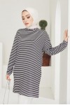 Çizgili Tunik Siyah 533