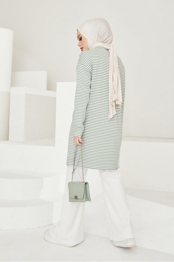  Çizgili Tunik Yeşil 533