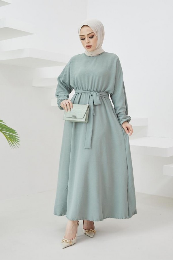  Tesettür Elbise Mint 424-1