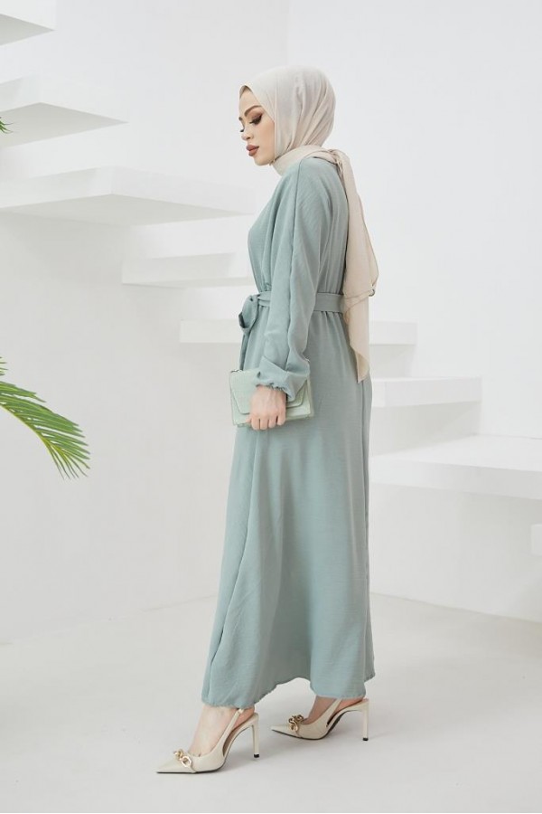  Tesettür Elbise Mint 424-1