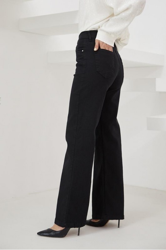 Bayan Likralı Salaş Kot Pantolon S270 Siyah