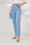  Lastikli Mom Jeans S292 Mavi