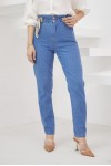  Lastikli Mom Jeans S292 Koyu Mavi