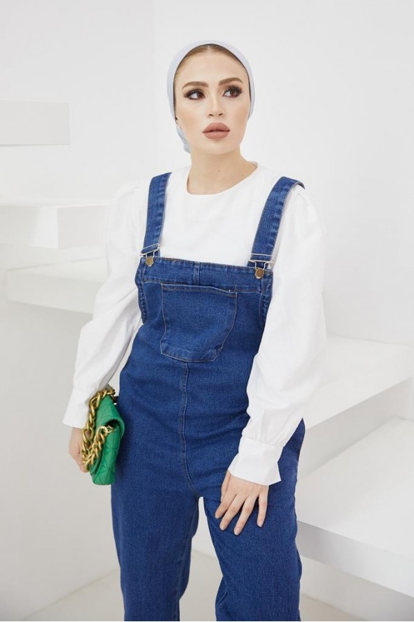  Tesettür Kot Tulum Lacivert 3437