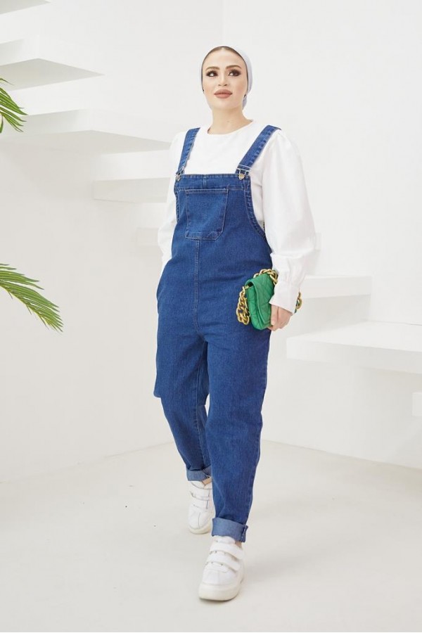  Tesettür Kot Tulum Lacivert 3437