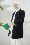  Tesettür Kot Ceket Siyah 3438
