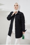  Tesettür Kot Ceket Siyah 3438
