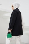  Tesettür Kot Ceket Siyah 3438