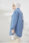 Tesettür Kot Ceket Mavi 3436 Tesettür Kot Ceket Mavi 3436
