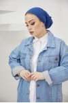  Tesettür Kot Ceket Mavi 3439