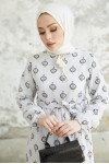 Keten Desenli Tesettür Elbise Siyah 2204 Keten Desenli Tesettür Elbise Siyah 2204