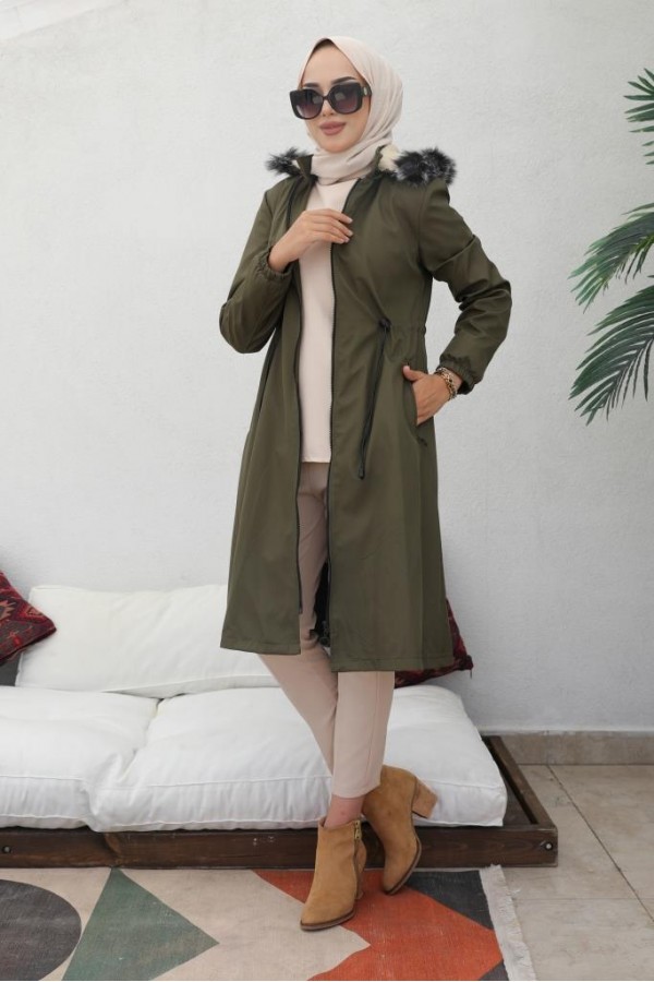 İçi Peluşlu Bondit Kaban Haki 3004-1 İçi Peluşlu Bondit Kaban Haki 3004-1