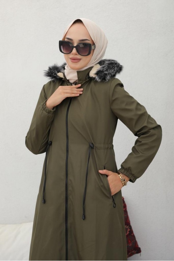 İçi Peluşlu Bondit Kaban Haki 3004-1 İçi Peluşlu Bondit Kaban Haki 3004-1