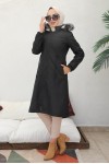 İçi Peluşlu Bondit Kaban Siyah 3004-1 İçi Peluşlu Bondit Kaban Siyah 3004-1
