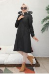 İçi Peluşlu Bondit Kaban Siyah 3004-1 İçi Peluşlu Bondit Kaban Siyah 3004-1
