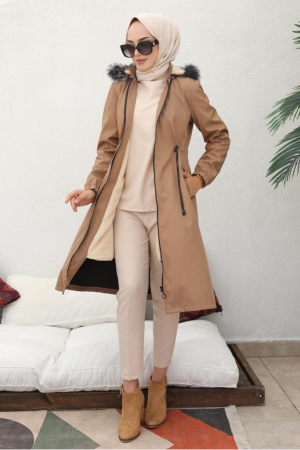 İçi Peluşlu Bondit Kaban Vizon 3004-1 İçi Peluşlu Bondit Kaban Vizon 3004-1