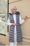 Kapüşonlu Tesettür Şişme Yelek Antrasit 1702 Kapüşonlu Tesettür Şişme Yelek Antrasit 1702