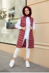  Kapüşonlu Tesettür  Şişme Yelek Bordo 1702