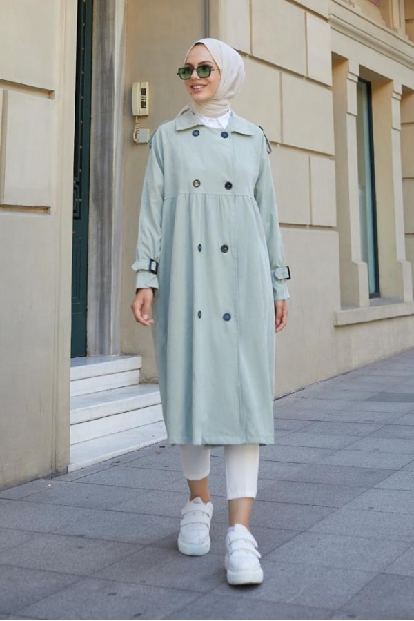  Salaş Kesim Tesettür Trenç Çağla 61194