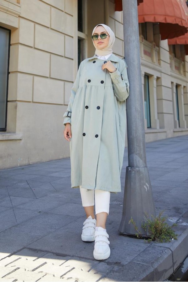  Salaş Kesim Tesettür Trenç Çağla 61194