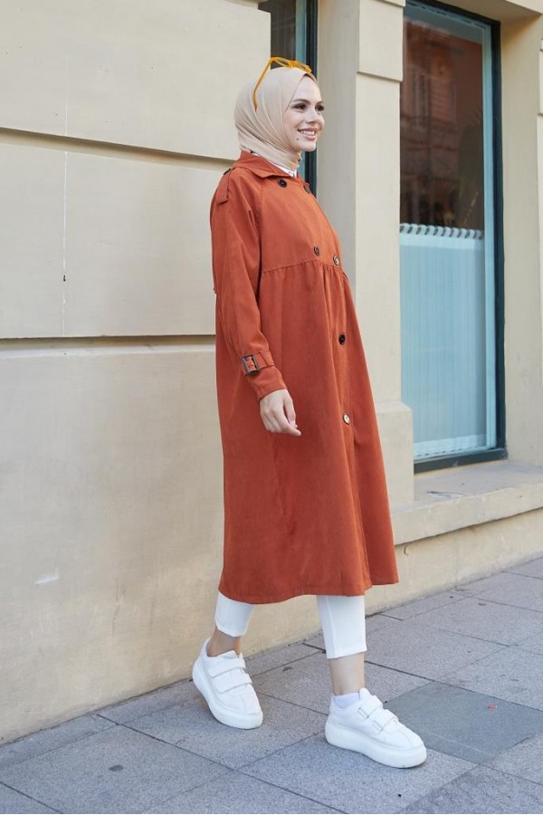  Salaş Kesim Tesettür Trenç Kiremit 61194