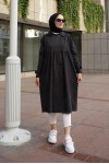  Salaş Kesim Tesettür Trenç Siyah 61194