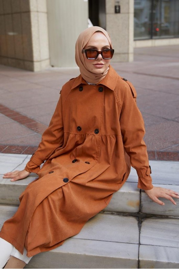  Salaş Kesim Tesettür Trenç Tarçın 61194