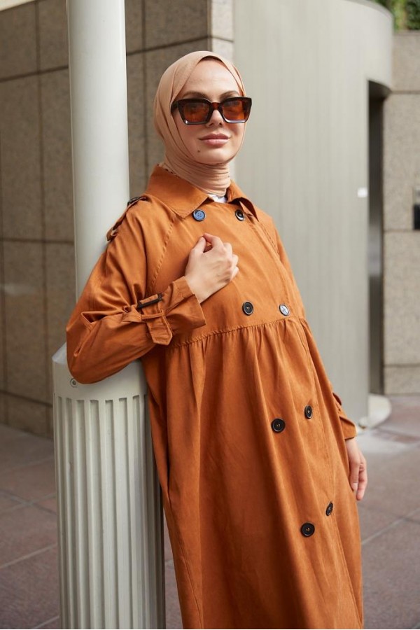  Salaş Kesim Tesettür Trenç Tarçın 61194