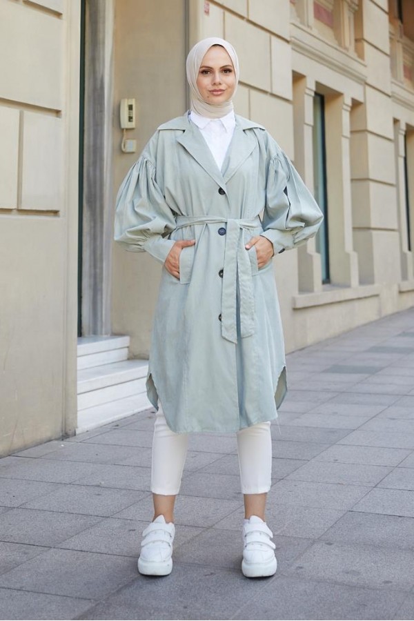  Balon Kol Tesettür Trenç Çağla 61510