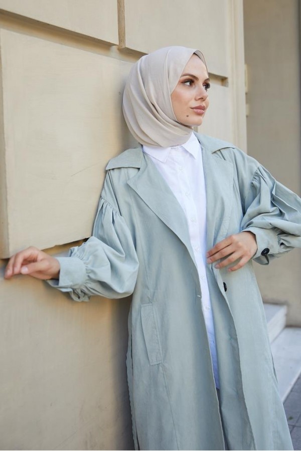  Balon Kol Tesettür Trenç Çağla 61510