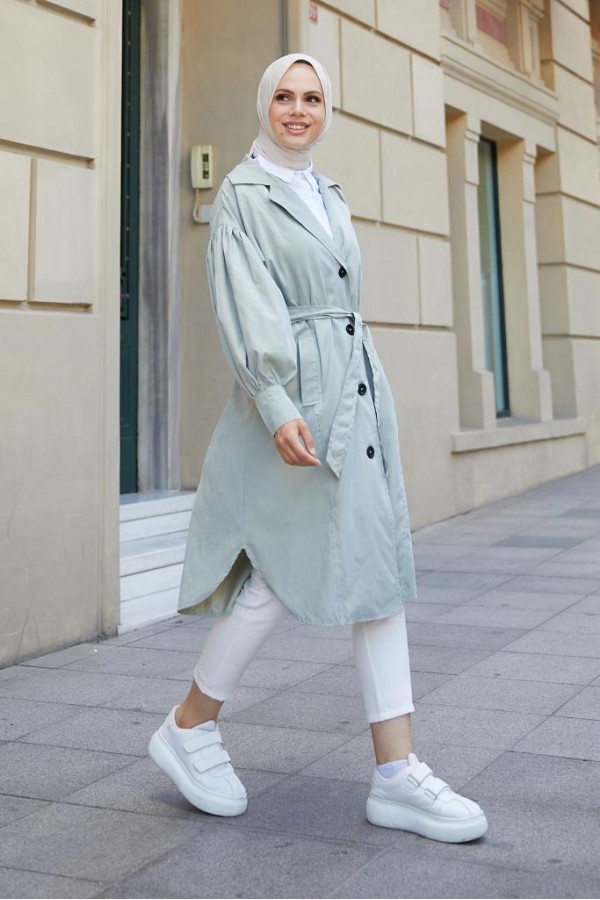  Balon Kol Tesettür Trenç Çağla 61510