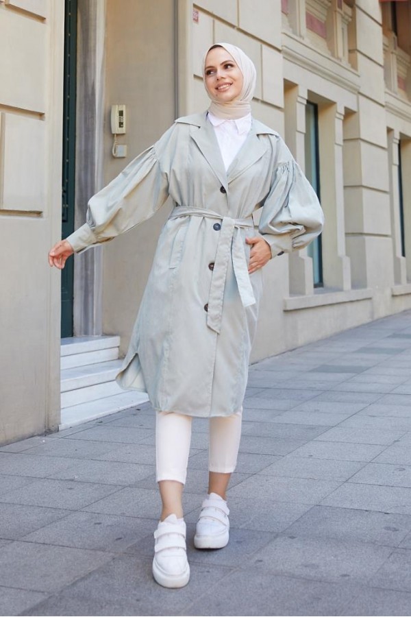  Balon Kol Tesettür Trenç Çağla 61510