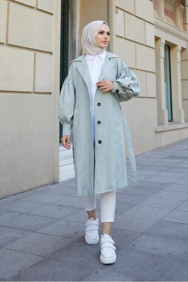  Balon Kol Tesettür Trenç Çağla 61510