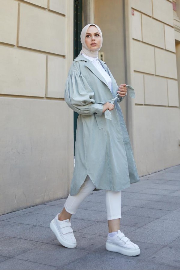  Balon Kol Tesettür Trenç Çağla 61510