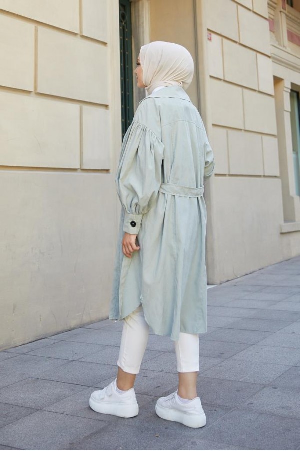  Balon Kol Tesettür Trenç Çağla 61510