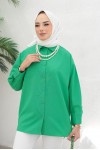  İnci Detaylı Tesettür Gömlek Yeşil 61515