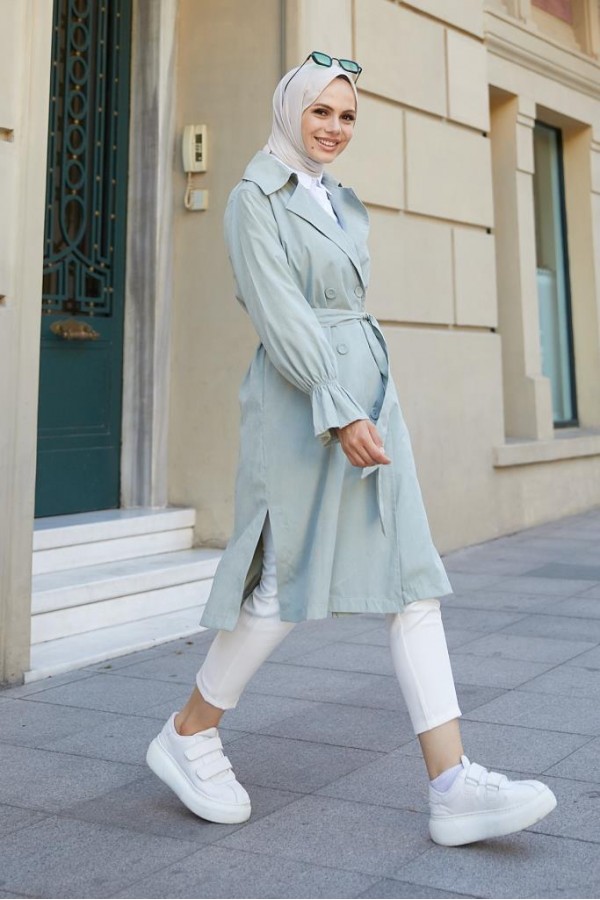  Kuşaklı Tesettür Trenç Çağla 61509