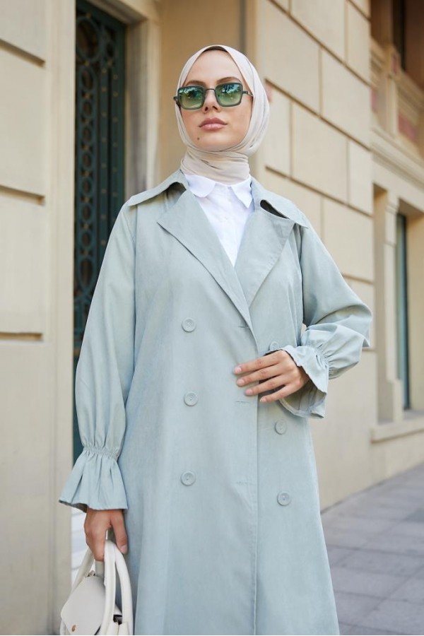  Kuşaklı Tesettür Trenç Çağla 61509