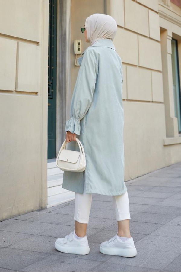  Kuşaklı Tesettür Trenç Çağla 61509